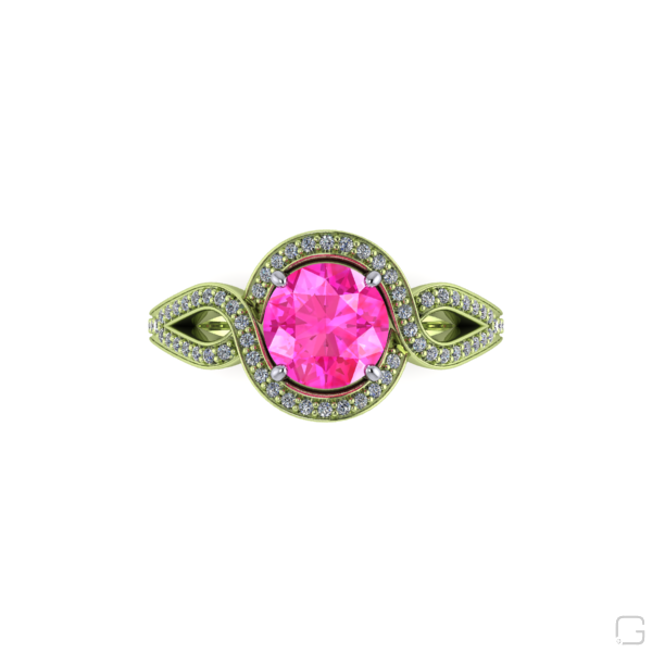 pink-sapphire-diamond-rings-14-karat-green-gold