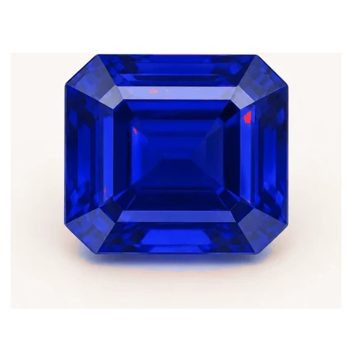 Synthetic Blue Sapphire Emerald Cut cut gemstone reference image | GemTrove
