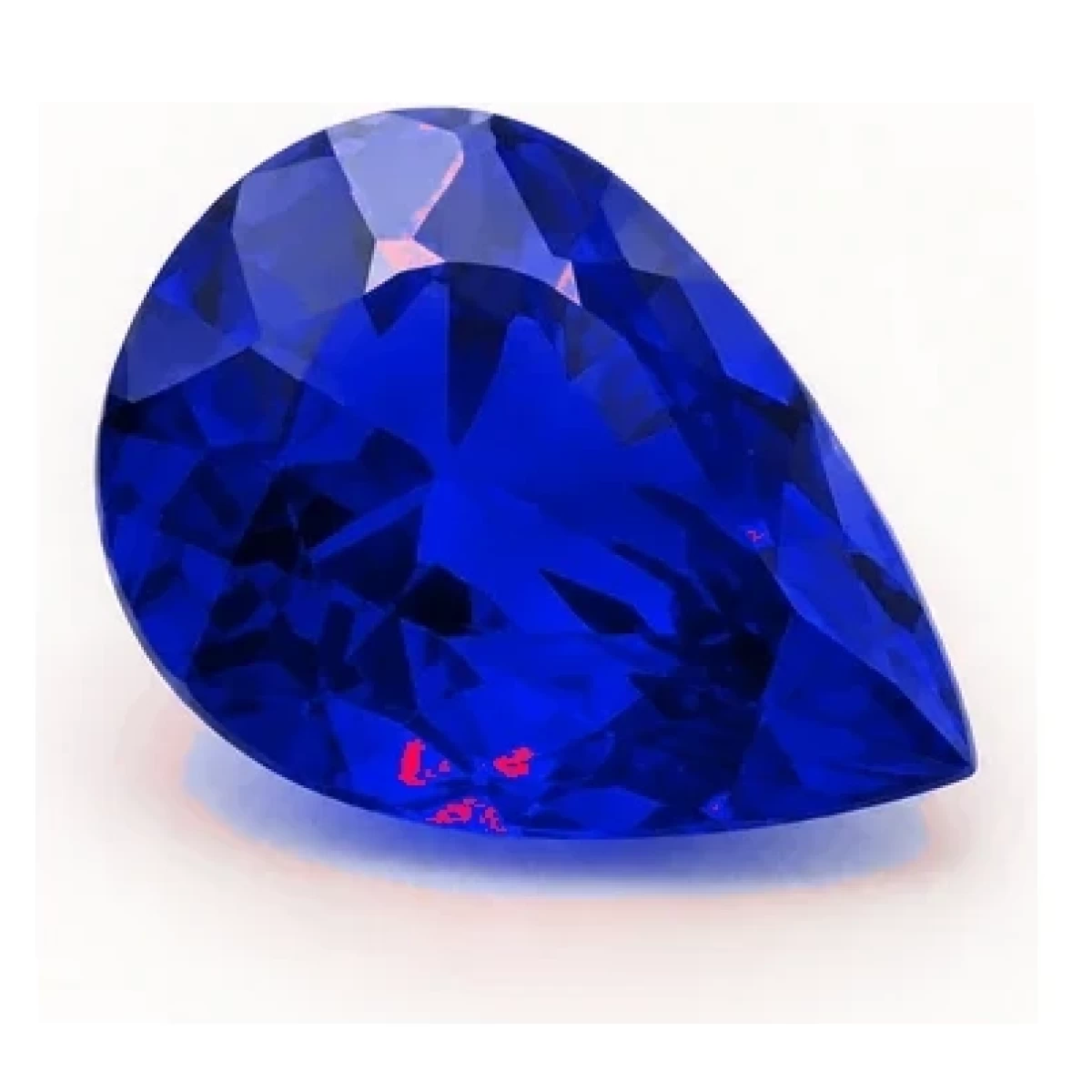 Synthetic Blue Sapphire Pear cut gemstone reference image | GemTrove