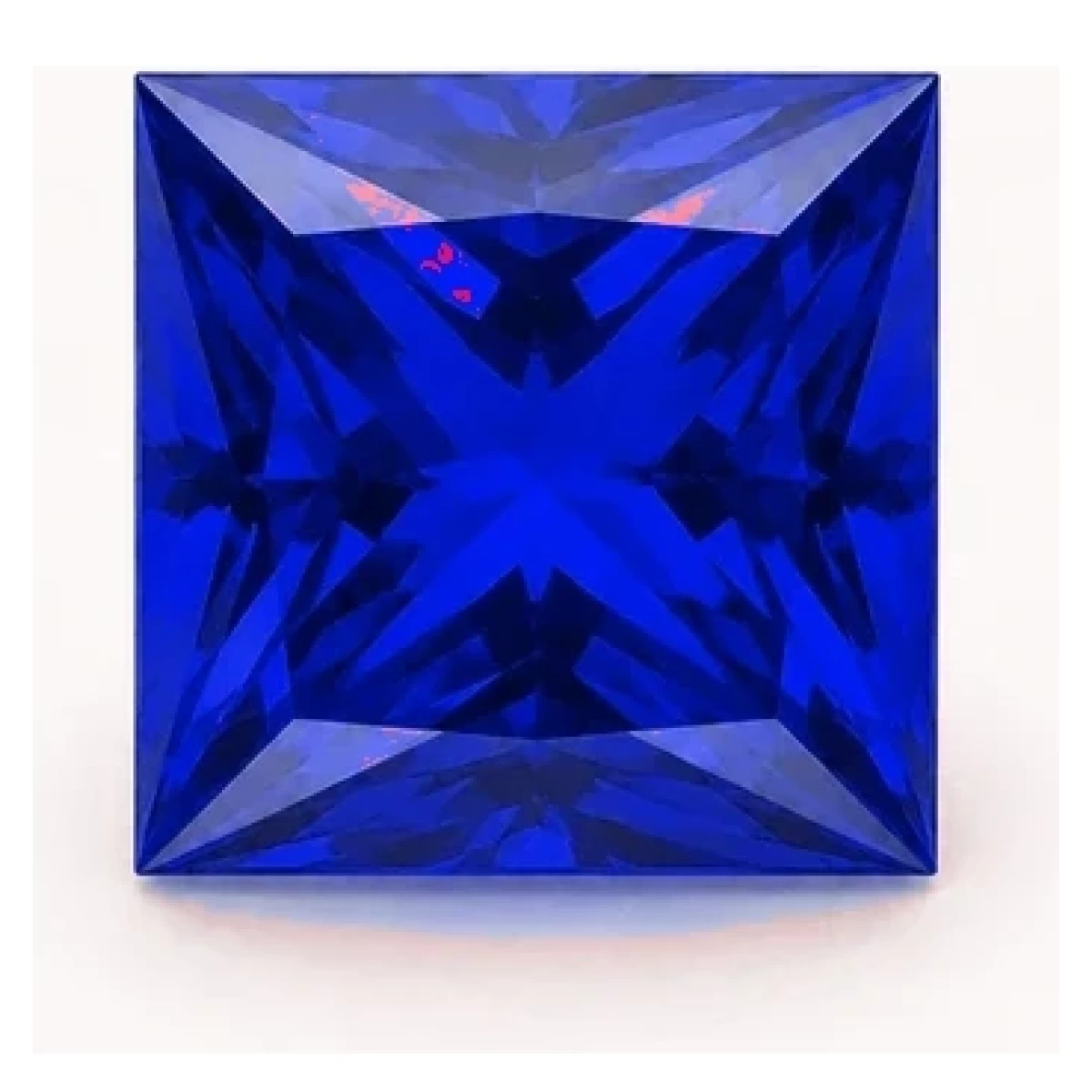 Synthetic Blue Sapphire Princess cut gemstone reference image | GemTrove