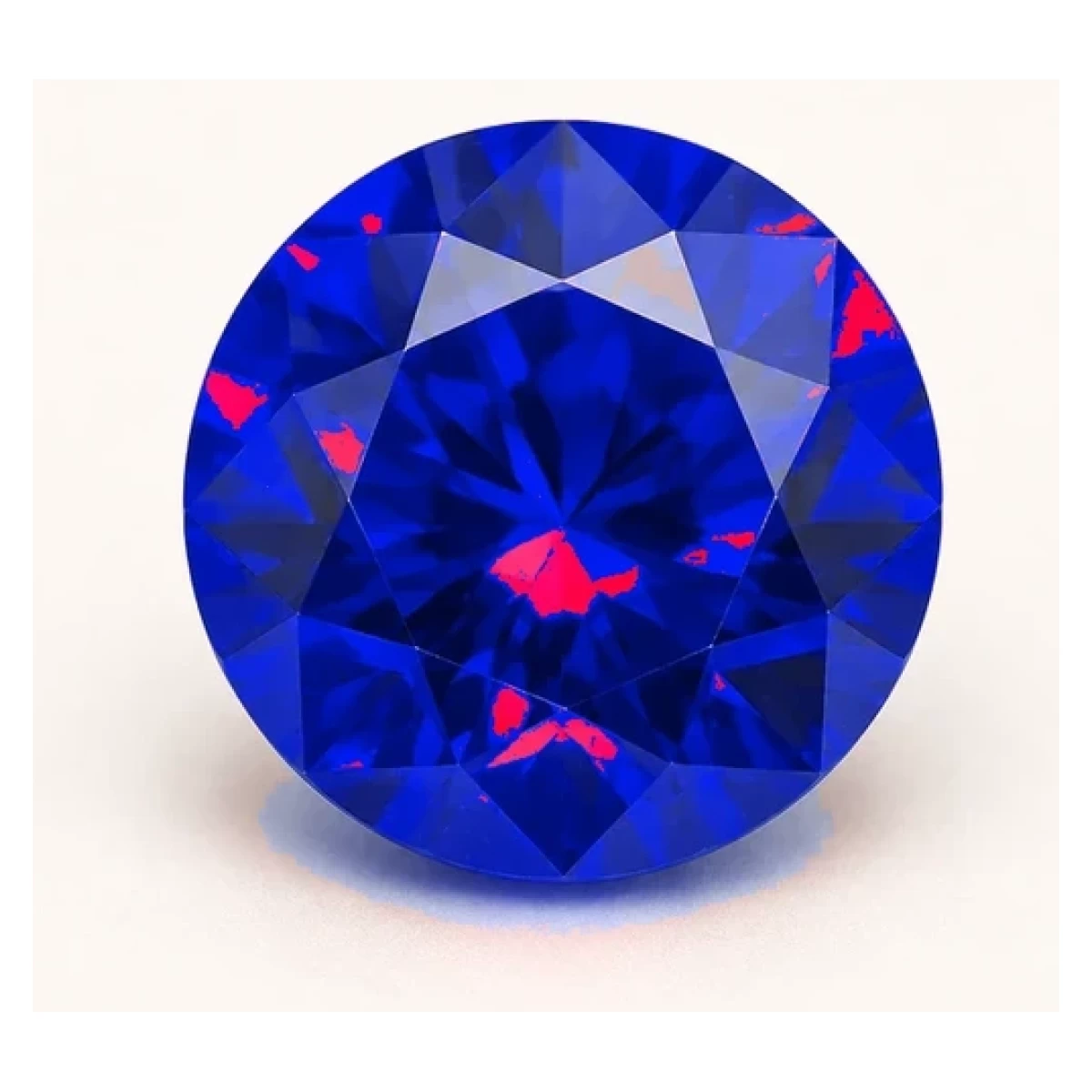 Synthetic Blue Sapphire Round cut gemstone reference image | GemTrove