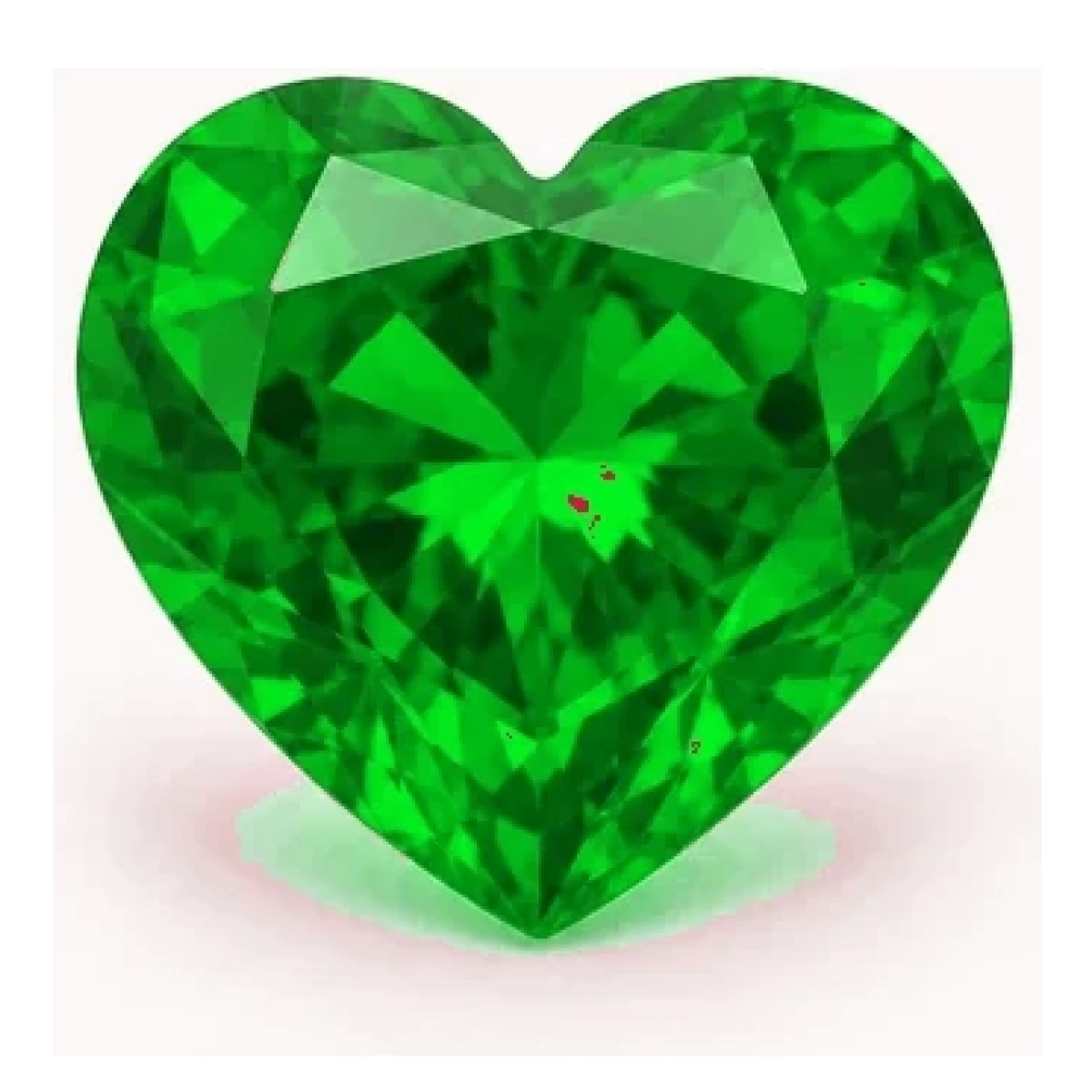 Synthetic Emerald Heart cut gemstone reference image | GemTrove