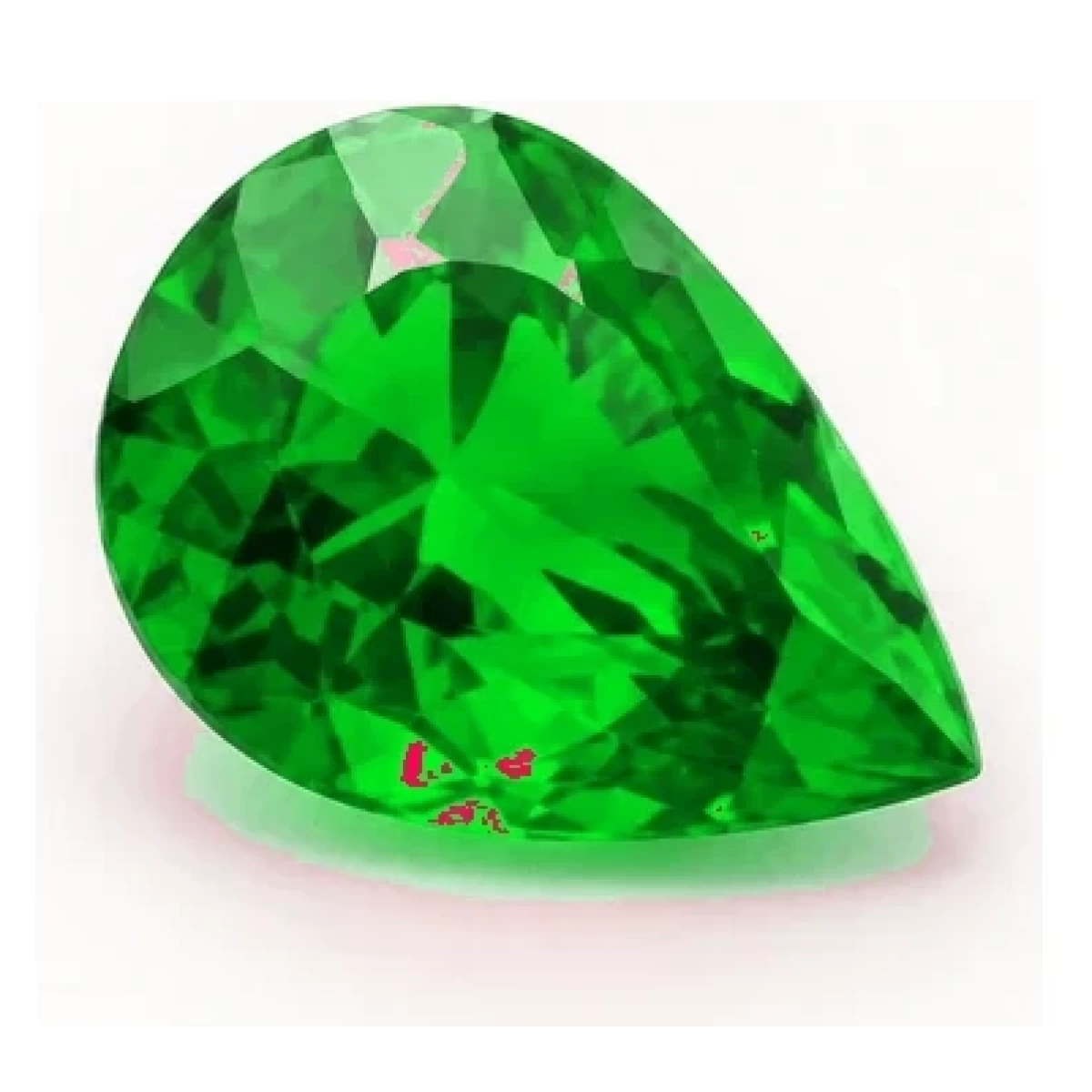 Synthetic Green Sapphire Pear cut gemstone reference image | GemTrove