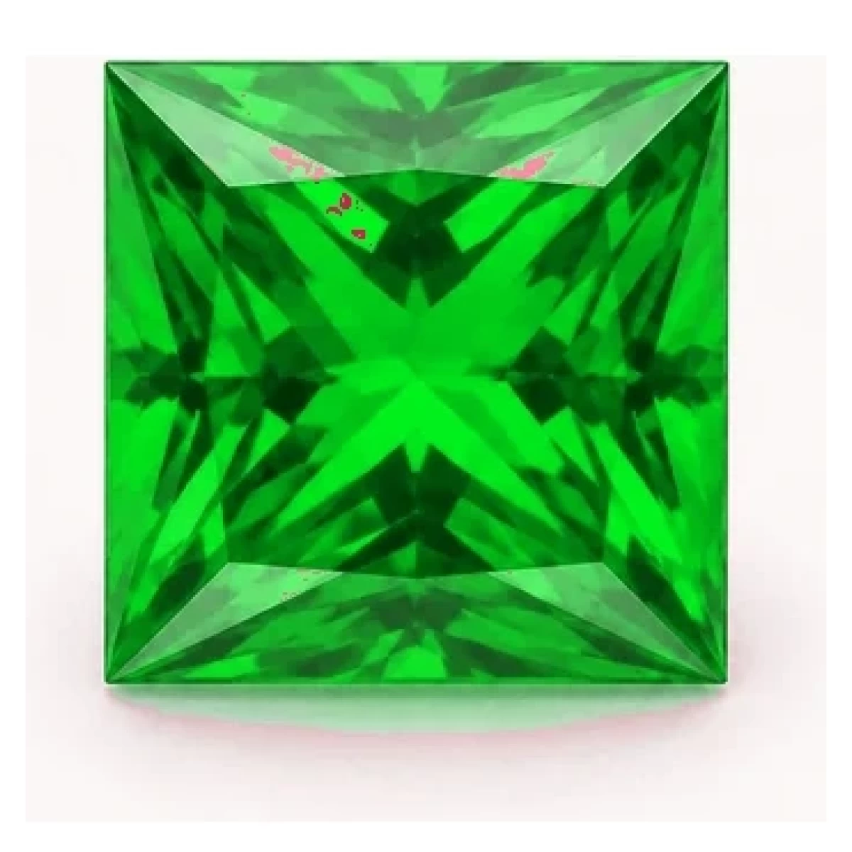 Synthetic Emerald Princess cut gemstone reference image | GemTrove