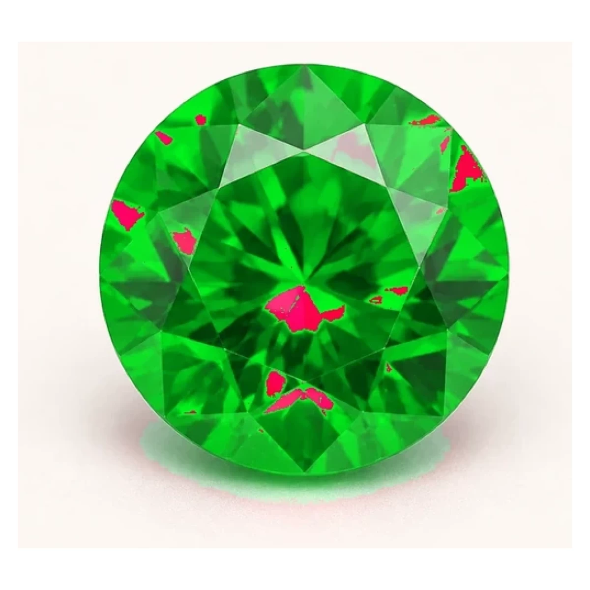 Synthetic Green Sapphire Round cut gemstone reference image | GemTrove