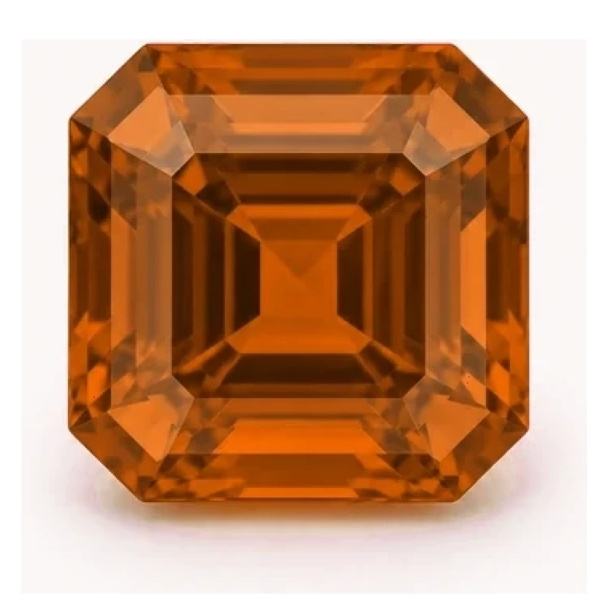 Synthetic Orange Sapphire Asscher cut gemstone reference image | GemTrove