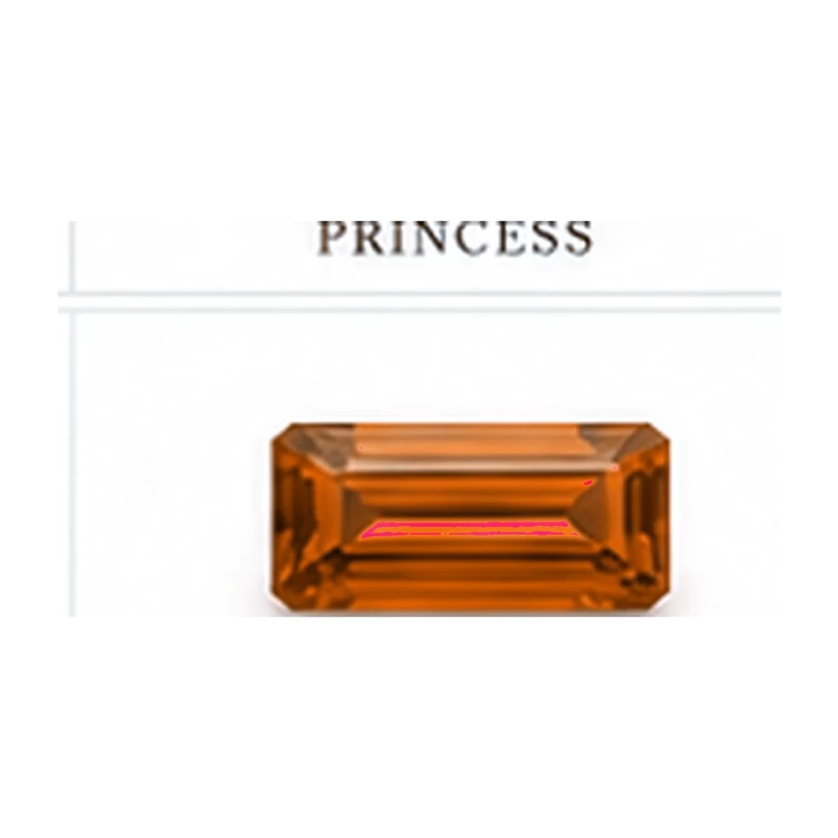 Synthetic Orange Sapphire Baguette cut gemstone reference image | GemTrove
