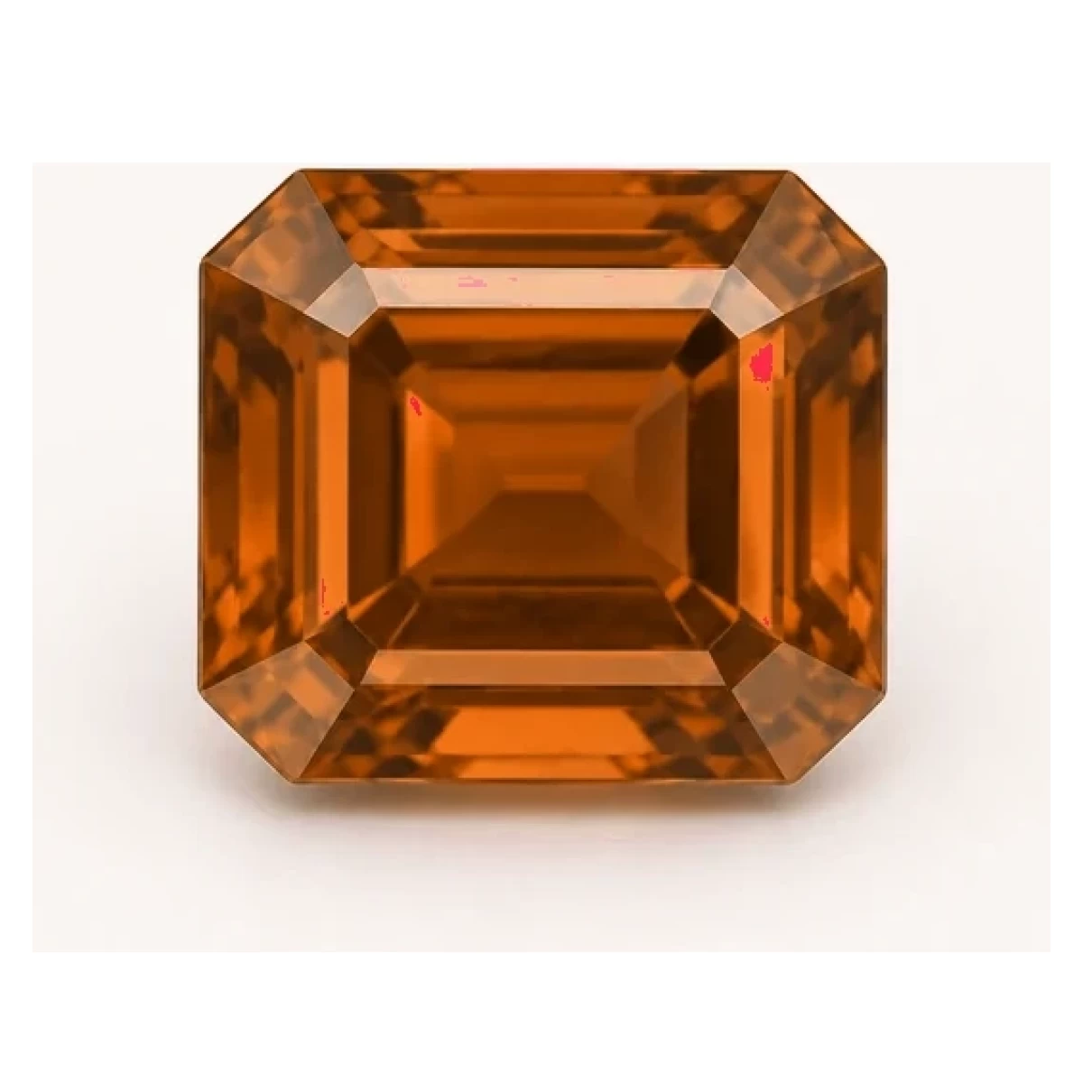 Synthetic Orange Sapphire Emerald Cut cut gemstone reference image | GemTrove
