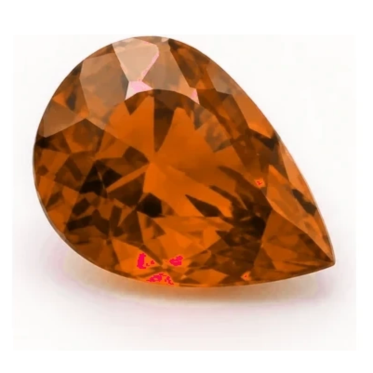 Synthetic Orange Sapphire Pear cut gemstone reference image | GemTrove