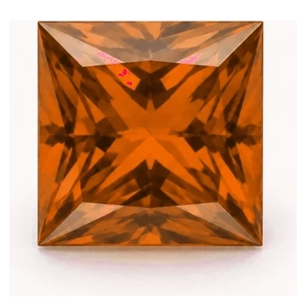 Synthetic Orange Sapphire Princess cut gemstone reference image | GemTrove
