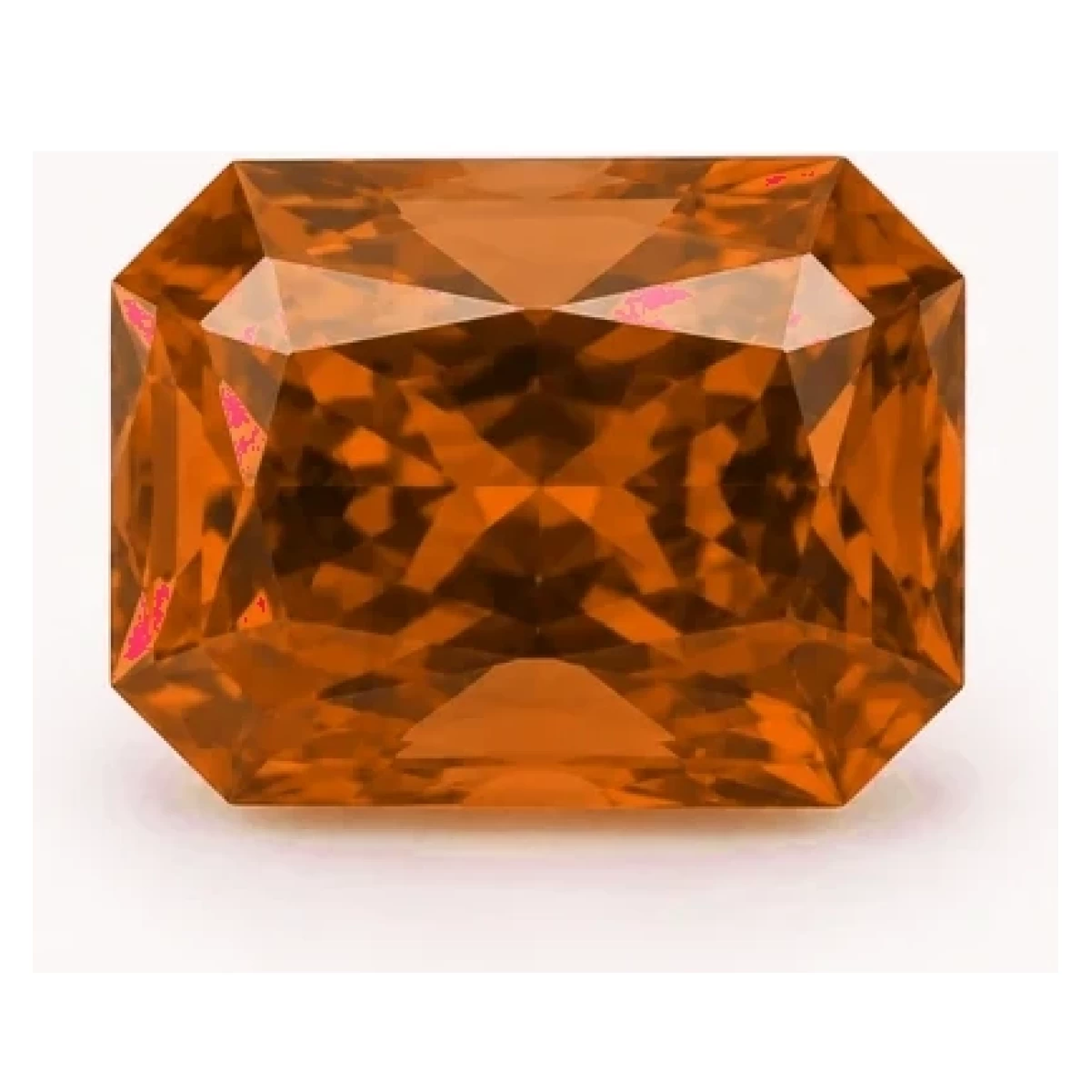 Synthetic Orange Sapphire Radiant cut gemstone reference image | GemTrove