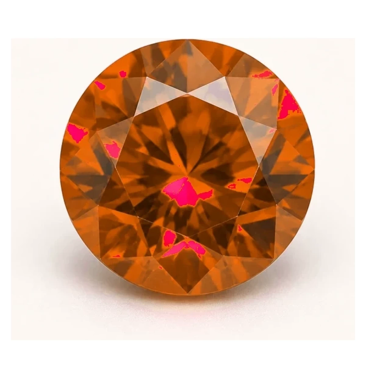 Synthetic Orange Sapphire Round cut gemstone reference image | GemTrove