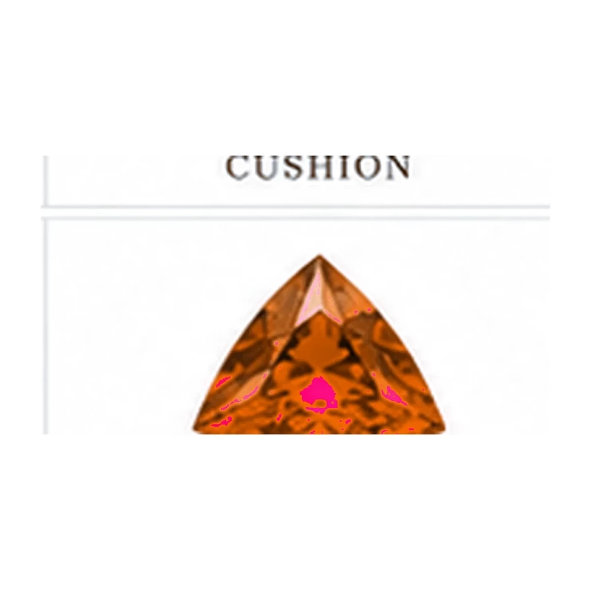 Synthetic Orange Sapphire Triangle cut gemstone reference image | GemTrove