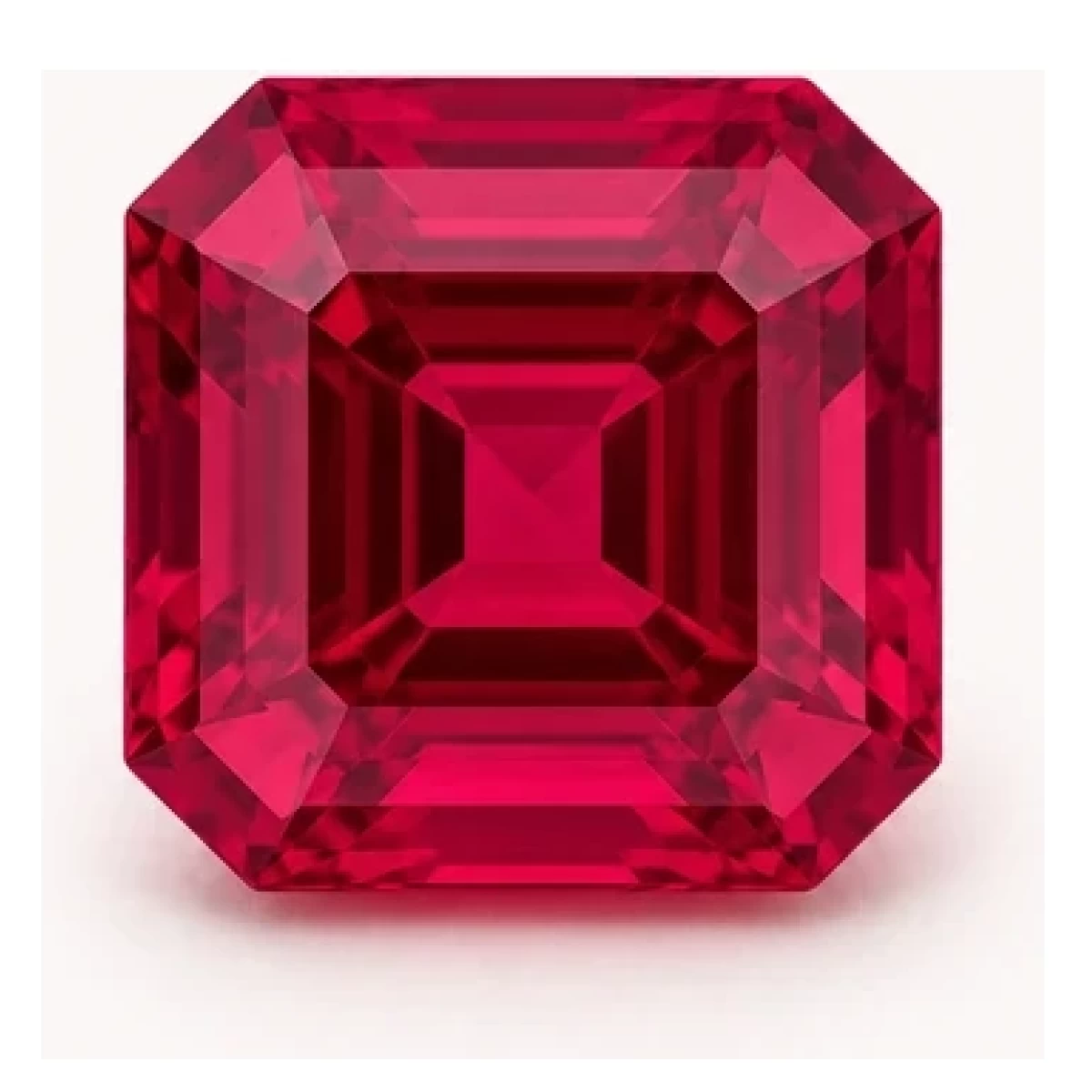 Synthetic Ruby Asscher cut gemstone reference image | GemTrove
