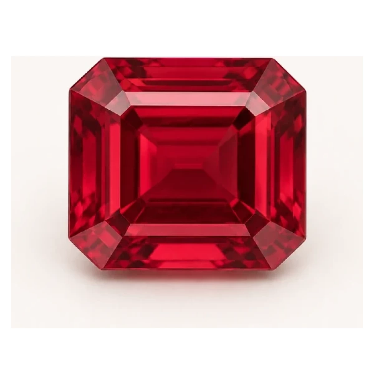 Synthetic Ruby Emerald Cut cut gemstone reference image | GemTrove