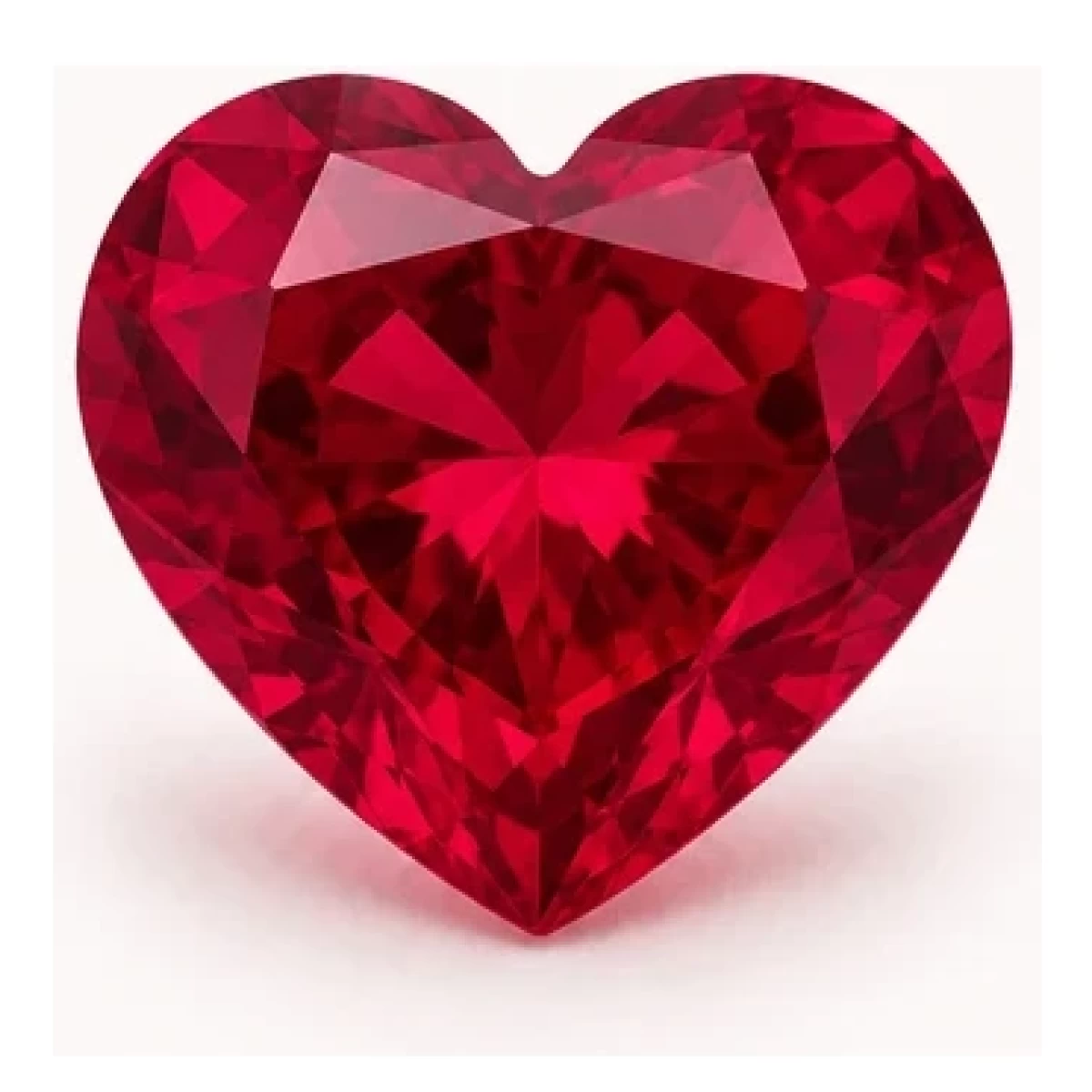 Synthetic Ruby Heart cut gemstone reference image | GemTrove
