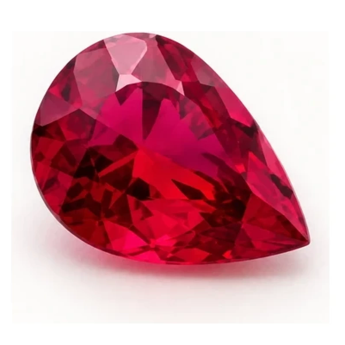 Synthetic Ruby Pear cut gemstone reference image | GemTrove