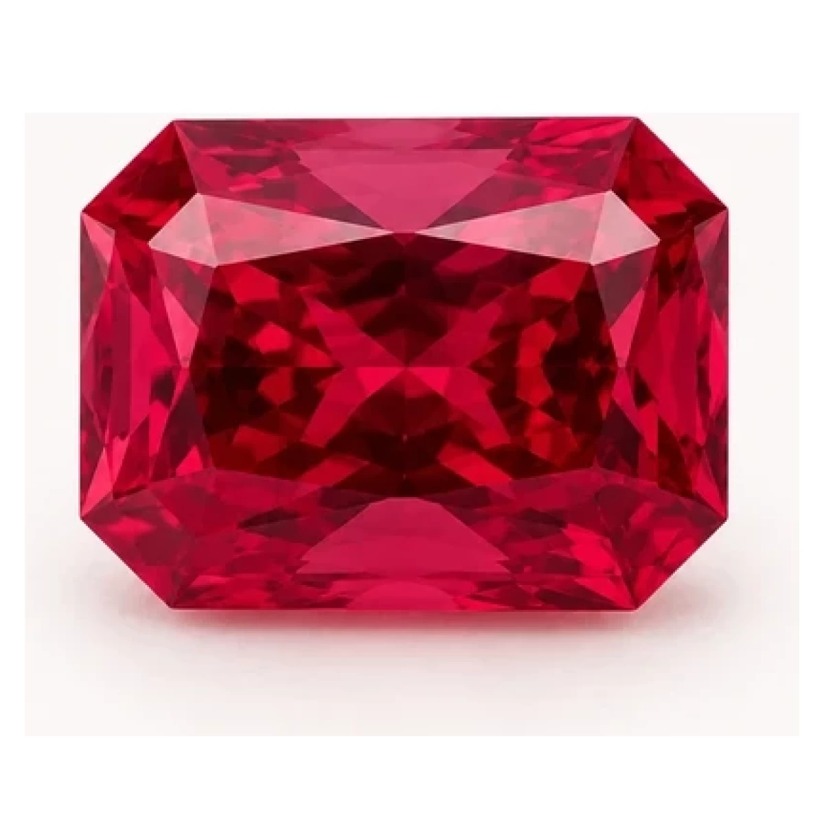 Synthetic Ruby Radiant cut gemstone reference image | GemTrove