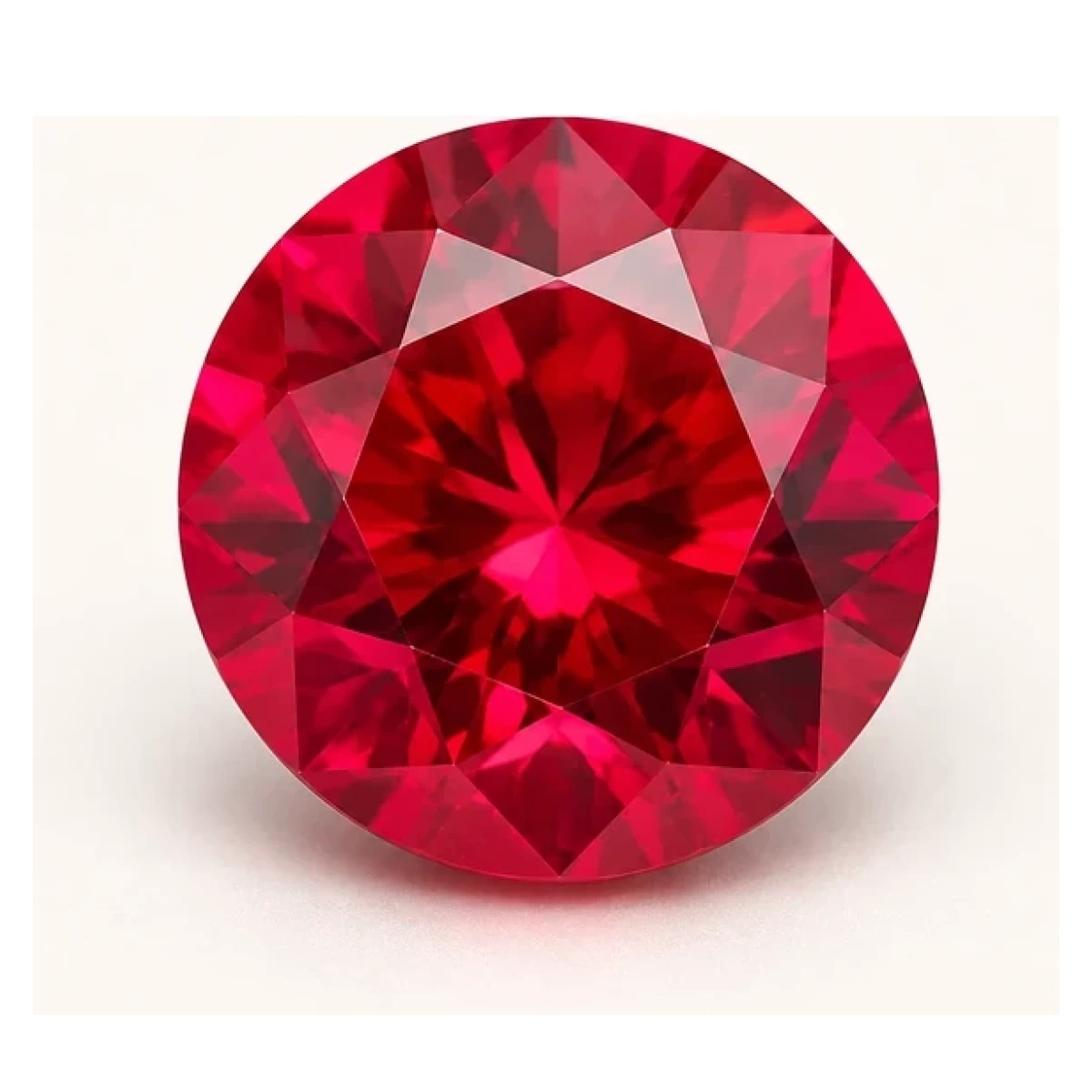 Synthetic Ruby Round cut gemstone reference image | GemTrove