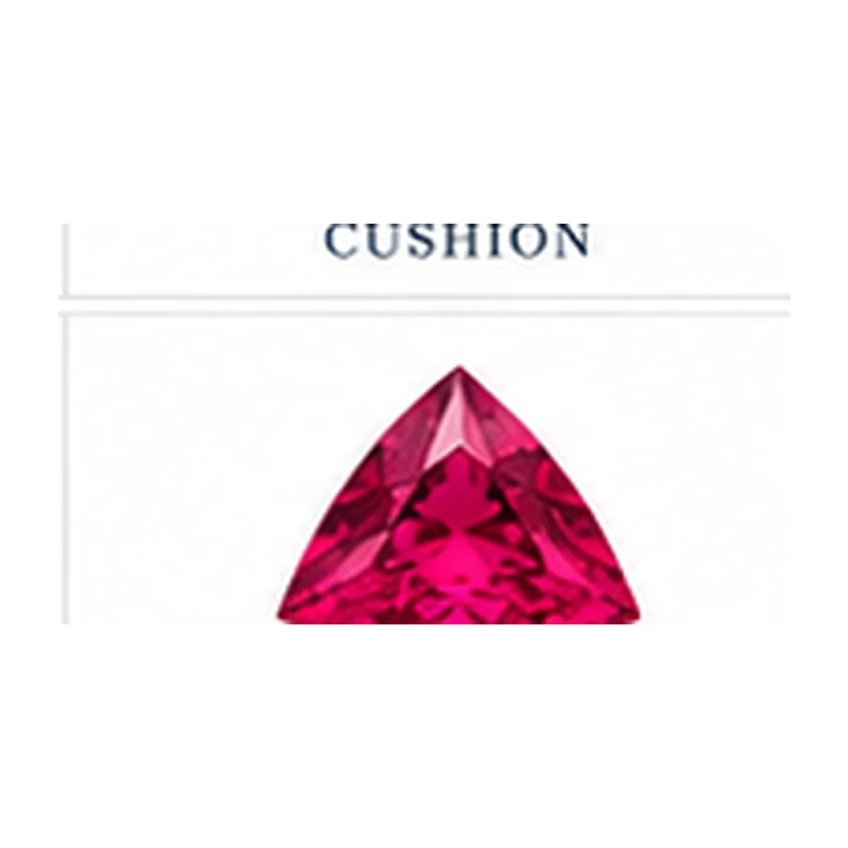 Synthetic Ruby Trilliant cut gemstone reference image | GemTrove