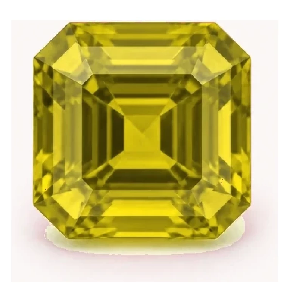 Synthetic Yellow Sapphire Asscher cut gemstone reference image | GemTrove