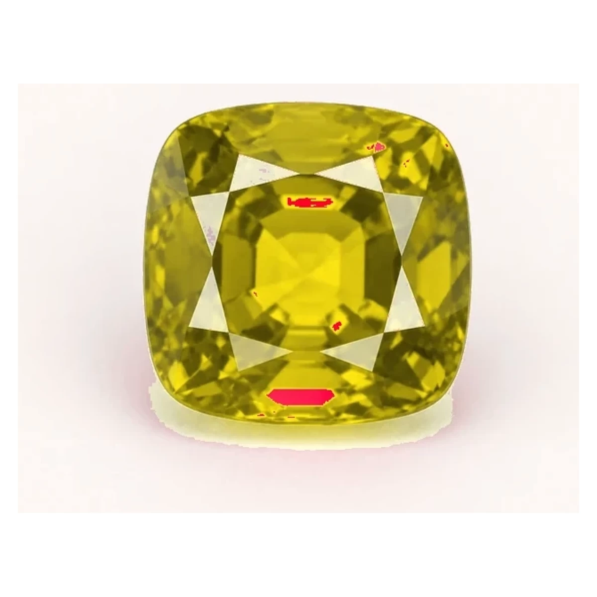 Synthetic Yellow Sapphire Cushion cut gemstone reference image | GemTrove