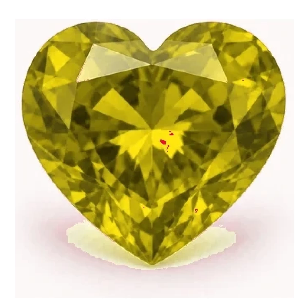 Synthetic Yellow Sapphire Heart cut gemstone reference image | GemTrove
