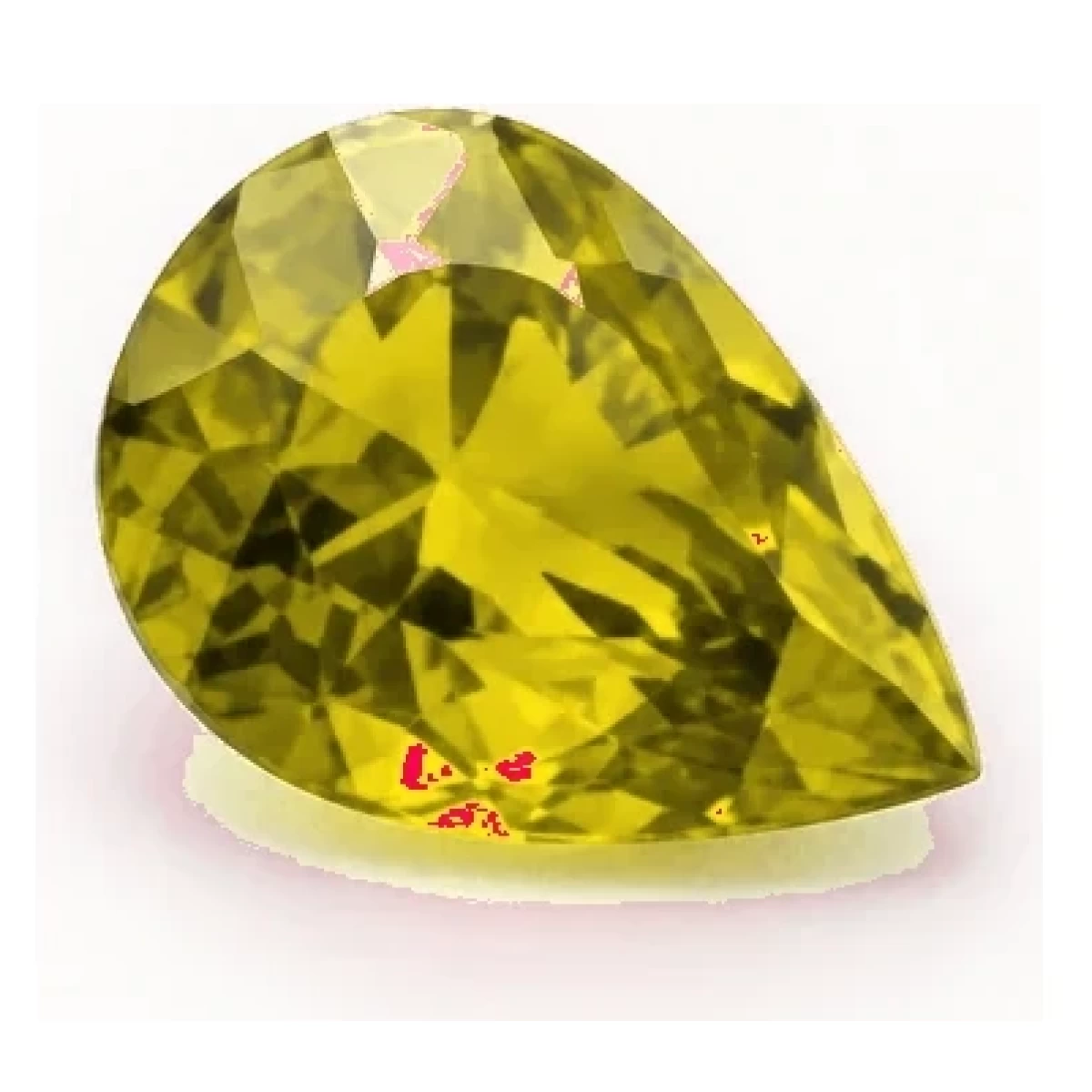 Synthetic Yellow Sapphire Pear cut gemstone reference image | GemTrove