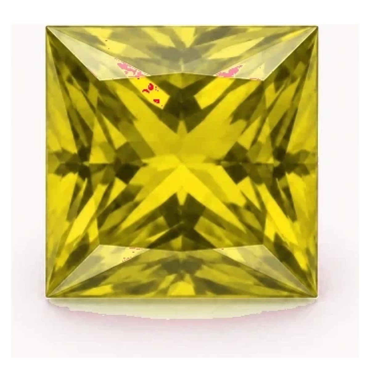 Synthetic Yellow Sapphire Princess cut gemstone reference image | GemTrove