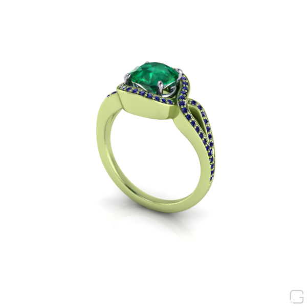 emerald-blue-sapphire-rings-14-karat-green-gold