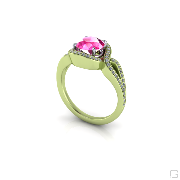 pink-sapphire-diamond-rings-14-karat-green-gold