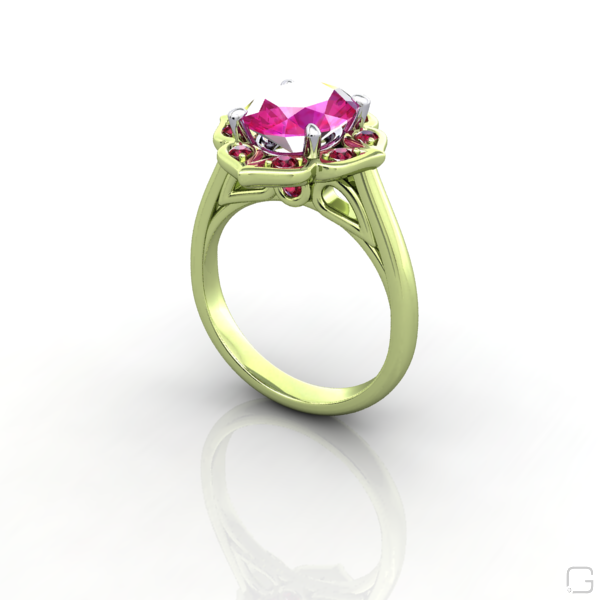 pink-sapphire-ruby-rings-14-karat-green-gold