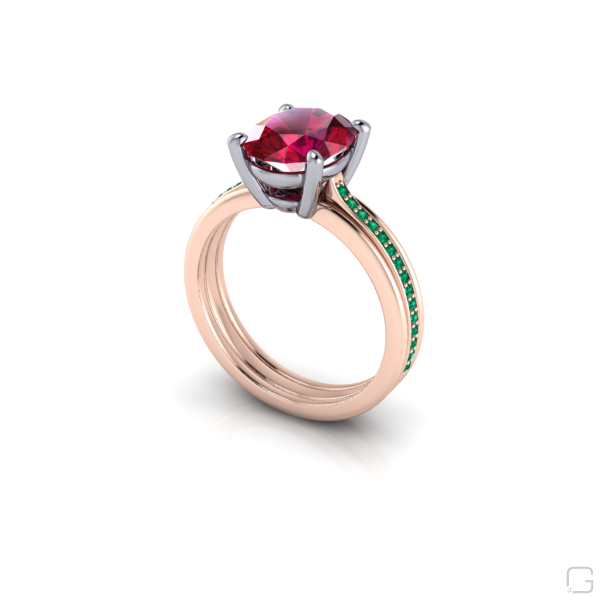 ruby-emerald-rings-18-karat-rose-gold